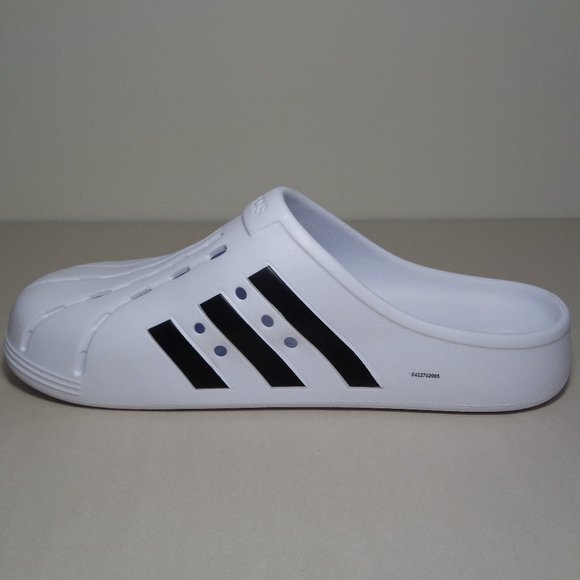 Adidas Size 11 M ADILETTE White Black Clogs Slides Sandals New Men\'s Shoes main image 13